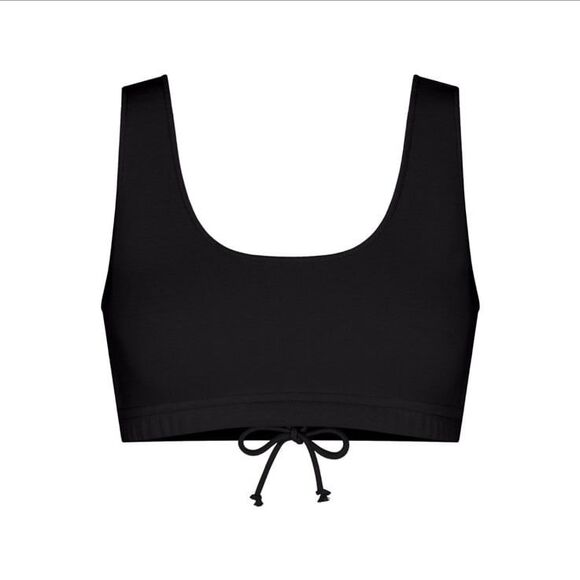 Skims Cotton Fleece Bralette Onyx Size Medium - Picture 1 of 12